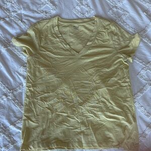 Madewell Light Yellow V-Neck Tee